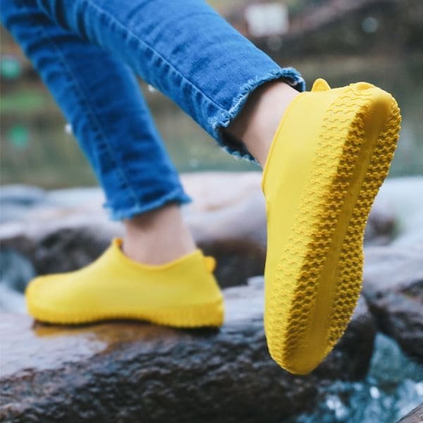 yellow rain shoe covers